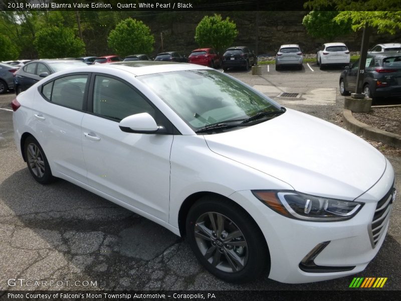 Quartz White Pearl / Black 2018 Hyundai Elantra Value Edition