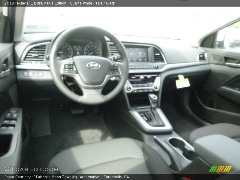 Quartz White Pearl / Black 2018 Hyundai Elantra Value Edition