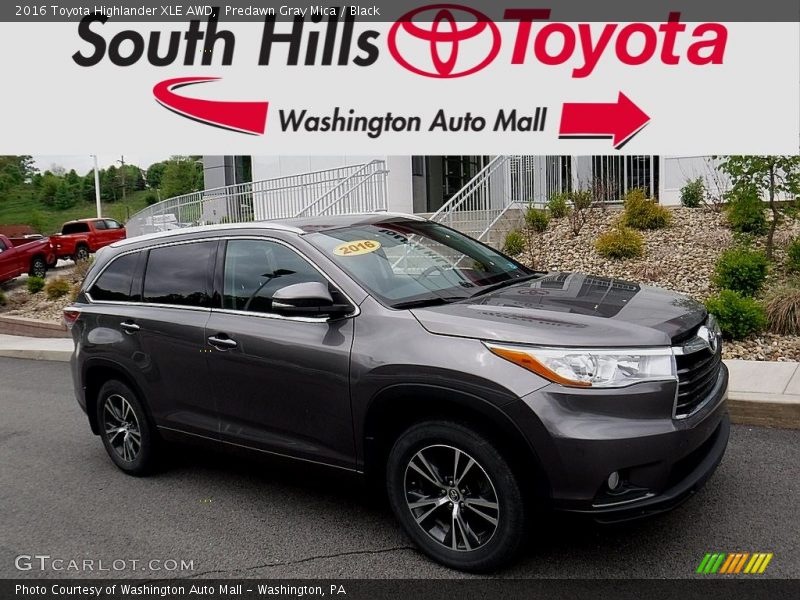 Predawn Gray Mica / Black 2016 Toyota Highlander XLE AWD