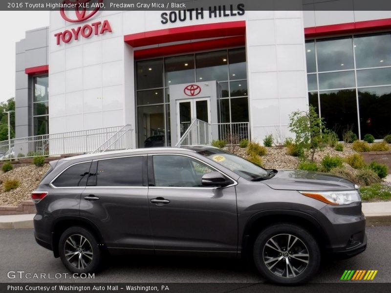 Predawn Gray Mica / Black 2016 Toyota Highlander XLE AWD