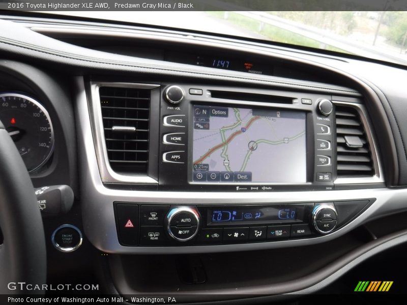 Predawn Gray Mica / Black 2016 Toyota Highlander XLE AWD