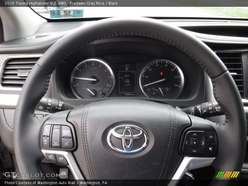 Predawn Gray Mica / Black 2016 Toyota Highlander XLE AWD