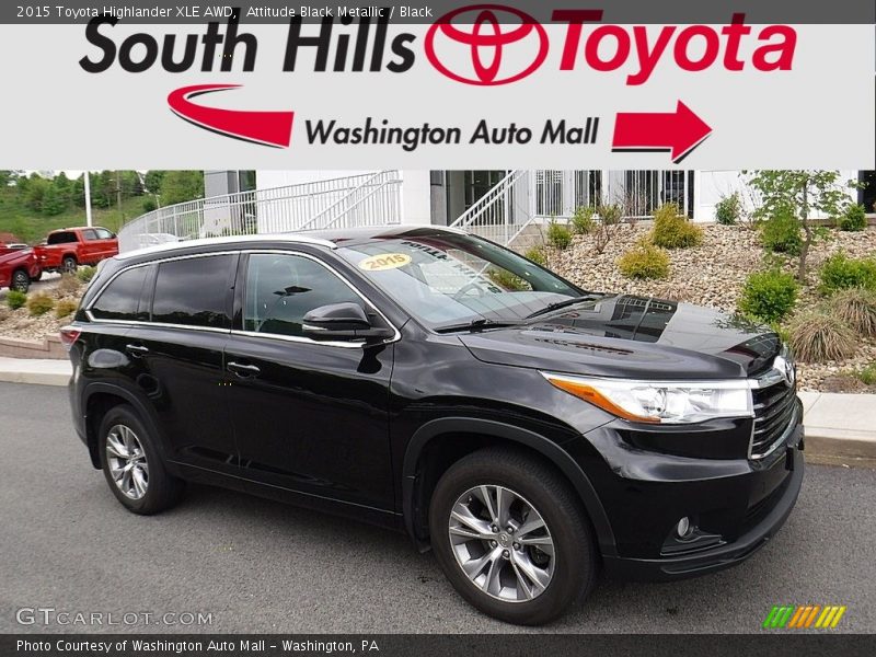 Attitude Black Metallic / Black 2015 Toyota Highlander XLE AWD