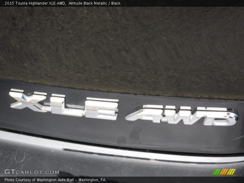 Attitude Black Metallic / Black 2015 Toyota Highlander XLE AWD