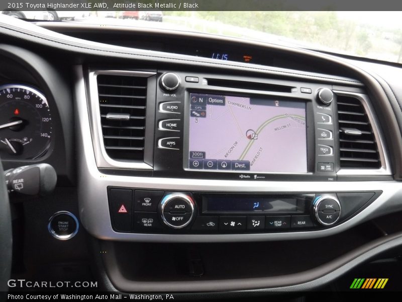 Attitude Black Metallic / Black 2015 Toyota Highlander XLE AWD