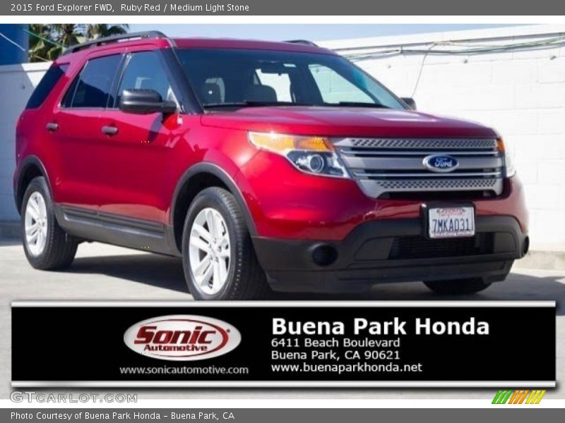 Ruby Red / Medium Light Stone 2015 Ford Explorer FWD