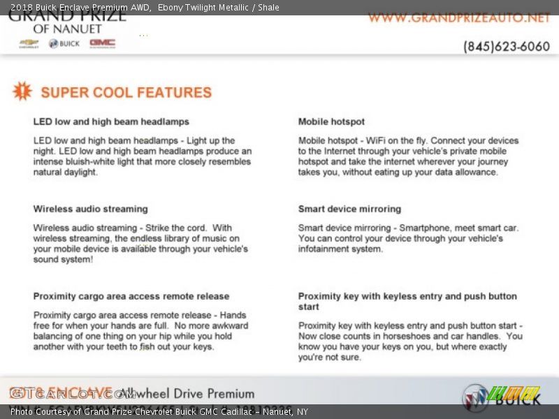 Ebony Twilight Metallic / Shale 2018 Buick Enclave Premium AWD