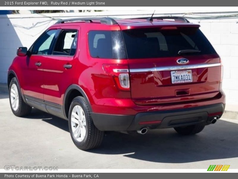 Ruby Red / Medium Light Stone 2015 Ford Explorer FWD