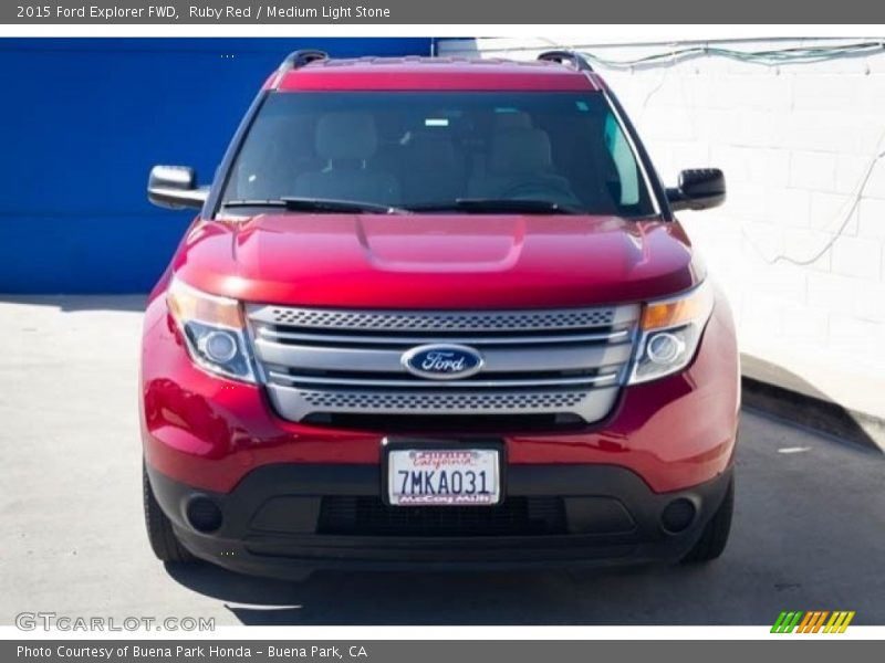 Ruby Red / Medium Light Stone 2015 Ford Explorer FWD