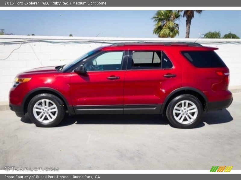 Ruby Red / Medium Light Stone 2015 Ford Explorer FWD