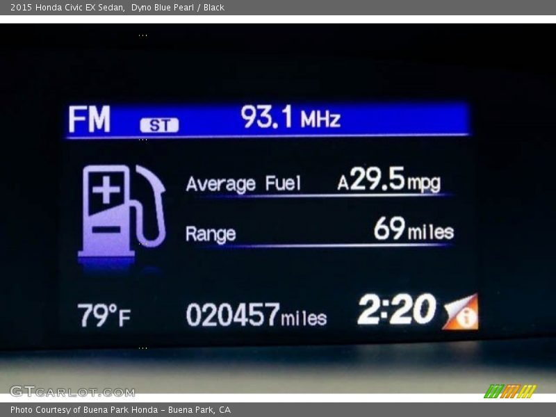 Dyno Blue Pearl / Black 2015 Honda Civic EX Sedan
