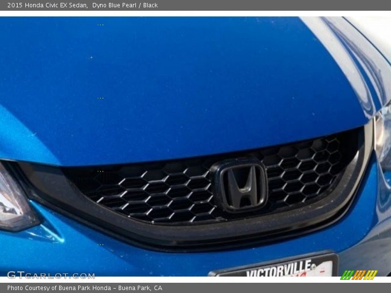 Dyno Blue Pearl / Black 2015 Honda Civic EX Sedan