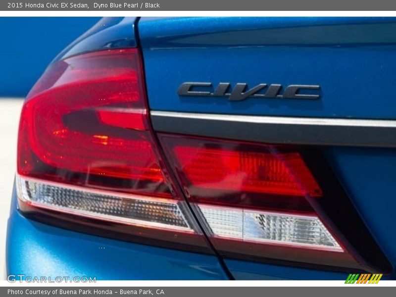Dyno Blue Pearl / Black 2015 Honda Civic EX Sedan