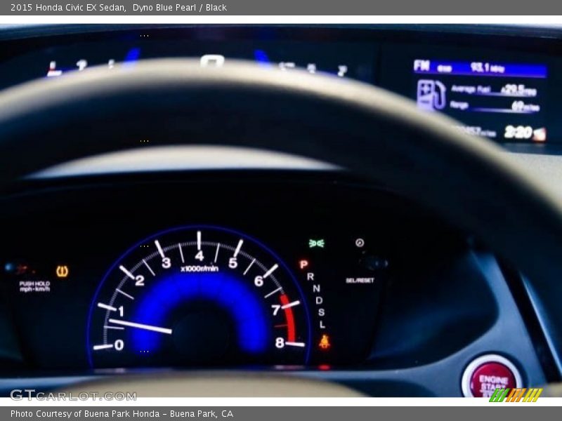 Dyno Blue Pearl / Black 2015 Honda Civic EX Sedan