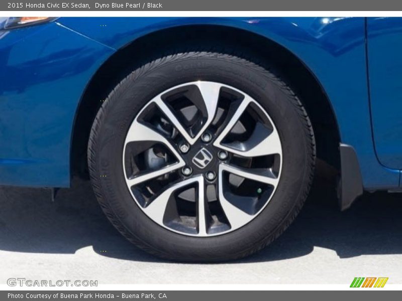 Dyno Blue Pearl / Black 2015 Honda Civic EX Sedan