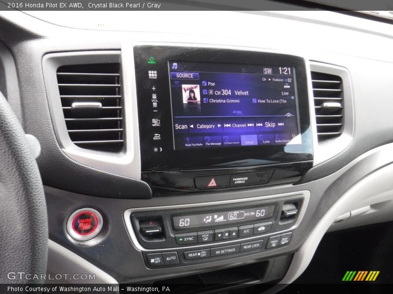 Crystal Black Pearl / Gray 2016 Honda Pilot EX AWD