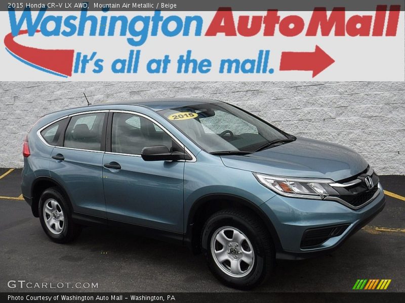 Mountain Air Metallic / Beige 2015 Honda CR-V LX AWD