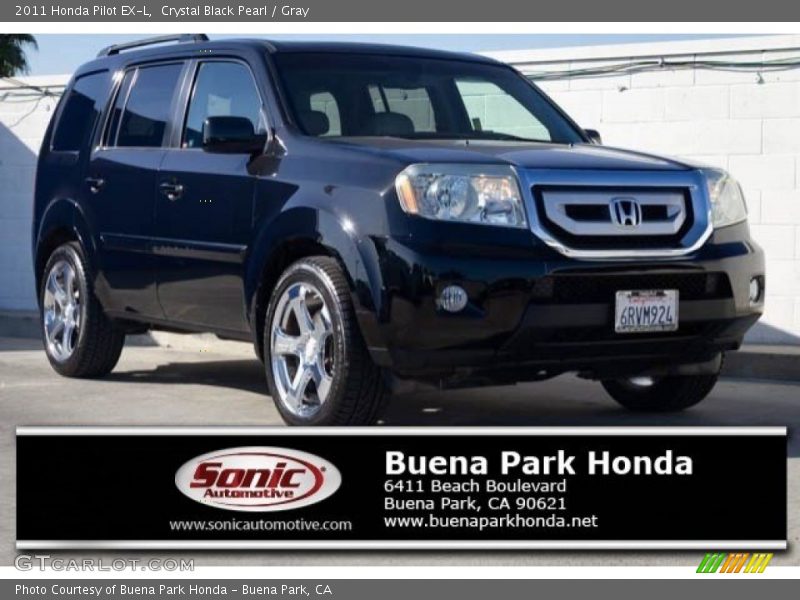 Crystal Black Pearl / Gray 2011 Honda Pilot EX-L