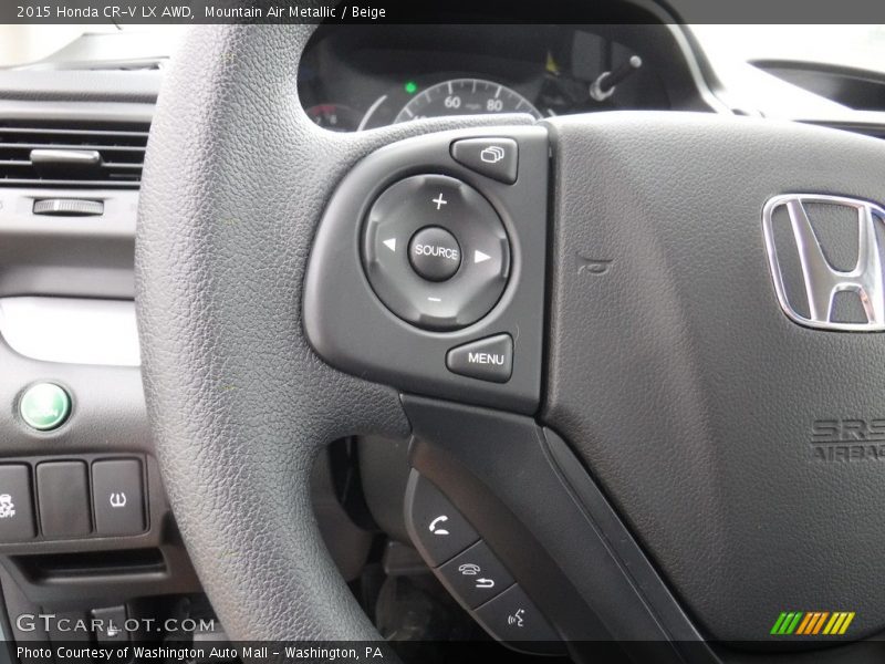 Mountain Air Metallic / Beige 2015 Honda CR-V LX AWD