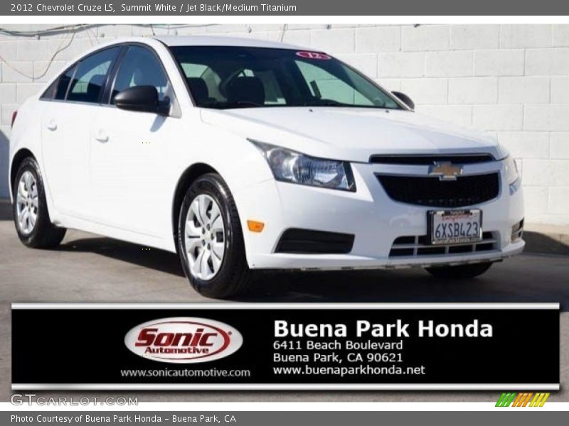 Summit White / Jet Black/Medium Titanium 2012 Chevrolet Cruze LS