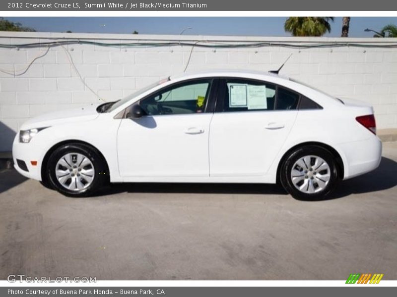 Summit White / Jet Black/Medium Titanium 2012 Chevrolet Cruze LS