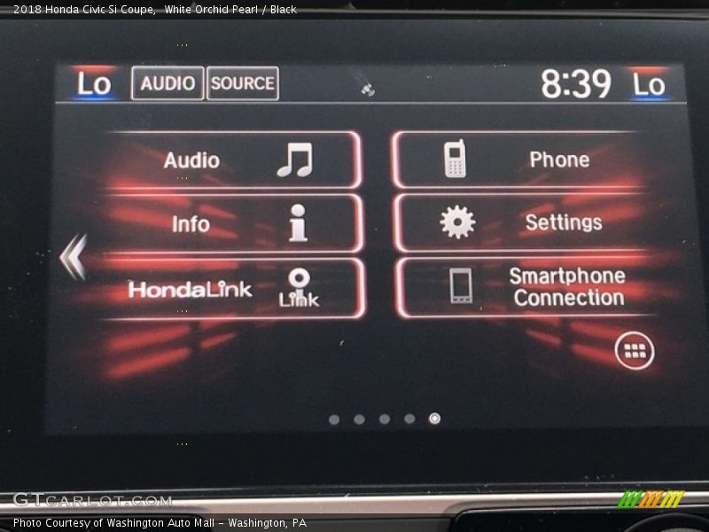 White Orchid Pearl / Black 2018 Honda Civic Si Coupe