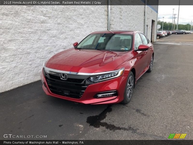 Radiant Red Metallic / Gray 2018 Honda Accord EX-L Hybrid Sedan