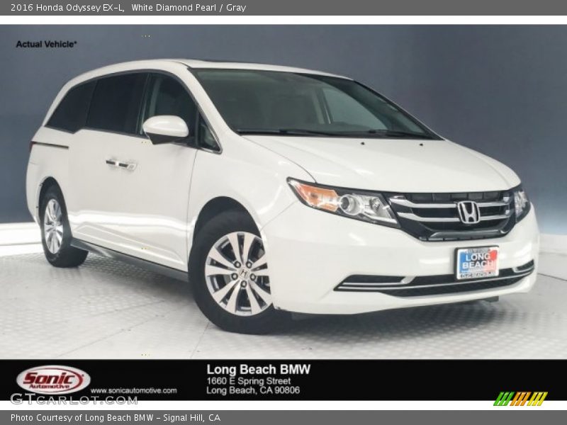 White Diamond Pearl / Gray 2016 Honda Odyssey EX-L
