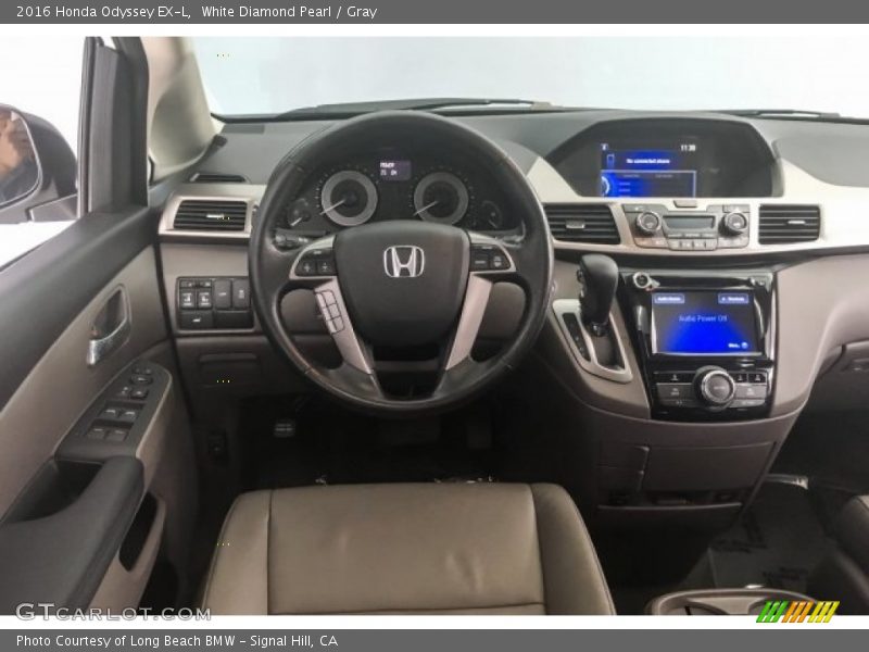 White Diamond Pearl / Gray 2016 Honda Odyssey EX-L