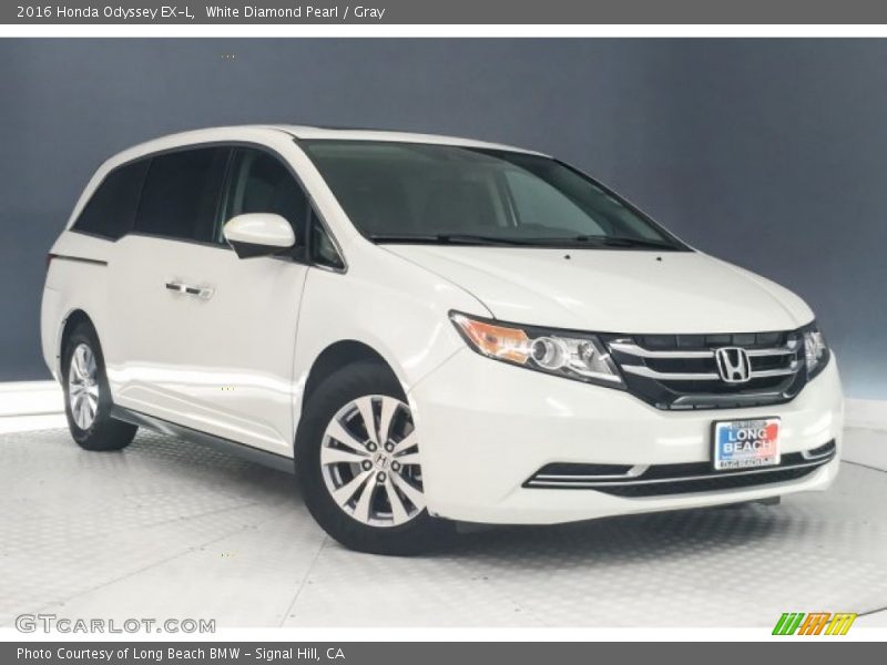 White Diamond Pearl / Gray 2016 Honda Odyssey EX-L