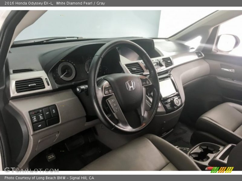 White Diamond Pearl / Gray 2016 Honda Odyssey EX-L