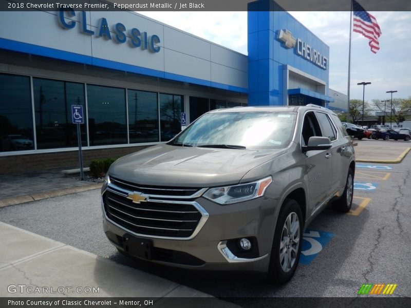 Pepperdust Metallic / Jet Black 2018 Chevrolet Traverse Premier