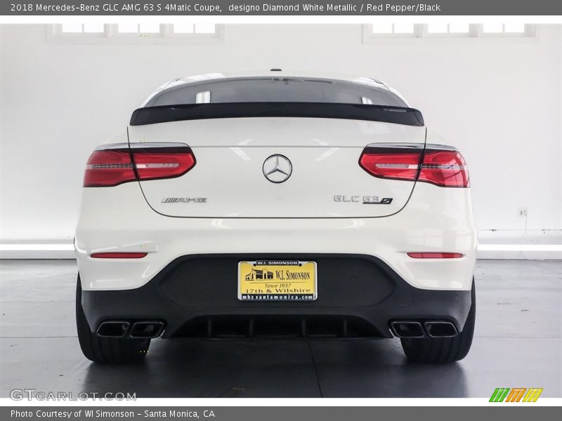 designo Diamond White Metallic / Red Pepper/Black 2018 Mercedes-Benz GLC AMG 63 S 4Matic Coupe