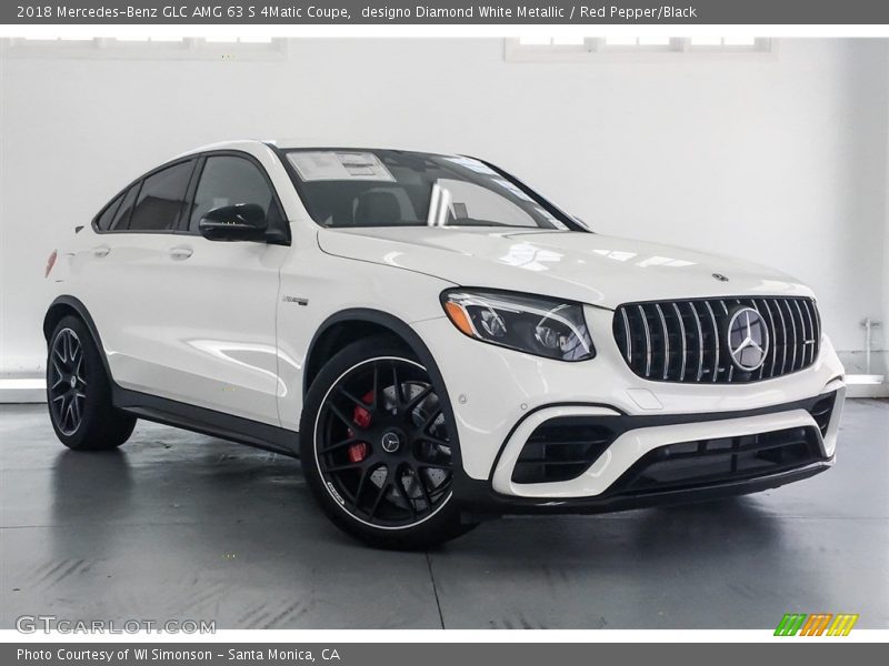 designo Diamond White Metallic / Red Pepper/Black 2018 Mercedes-Benz GLC AMG 63 S 4Matic Coupe