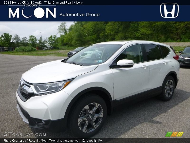 White Diamond Pearl / Ivory 2018 Honda CR-V EX AWD