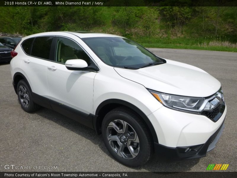 White Diamond Pearl / Ivory 2018 Honda CR-V EX AWD