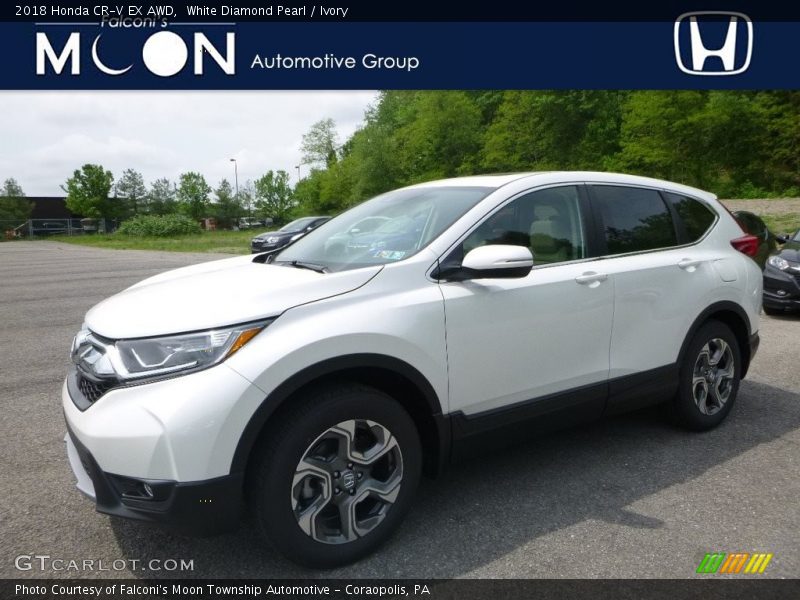 White Diamond Pearl / Ivory 2018 Honda CR-V EX AWD