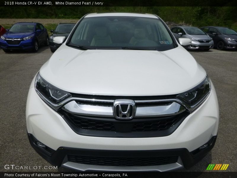White Diamond Pearl / Ivory 2018 Honda CR-V EX AWD