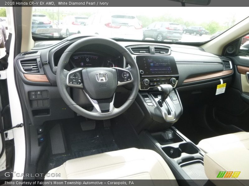 White Diamond Pearl / Ivory 2018 Honda CR-V EX AWD