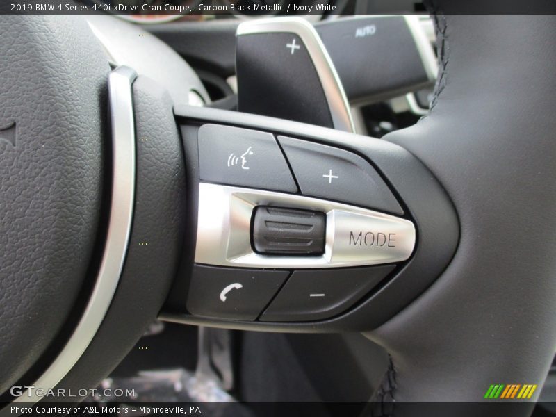 Carbon Black Metallic / Ivory White 2019 BMW 4 Series 440i xDrive Gran Coupe