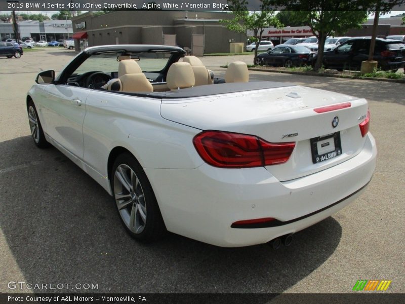 Alpine White / Venetian Beige 2019 BMW 4 Series 430i xDrive Convertible