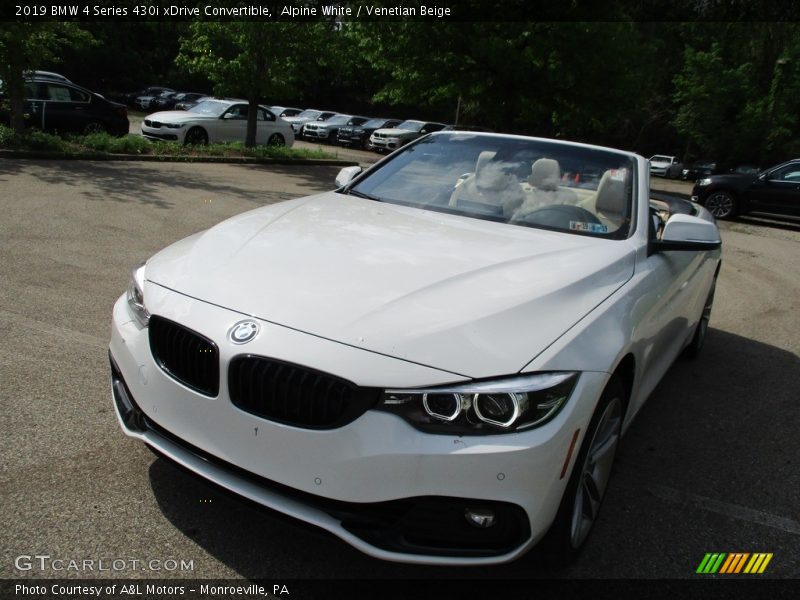Alpine White / Venetian Beige 2019 BMW 4 Series 430i xDrive Convertible