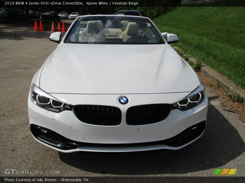 Alpine White / Venetian Beige 2019 BMW 4 Series 430i xDrive Convertible