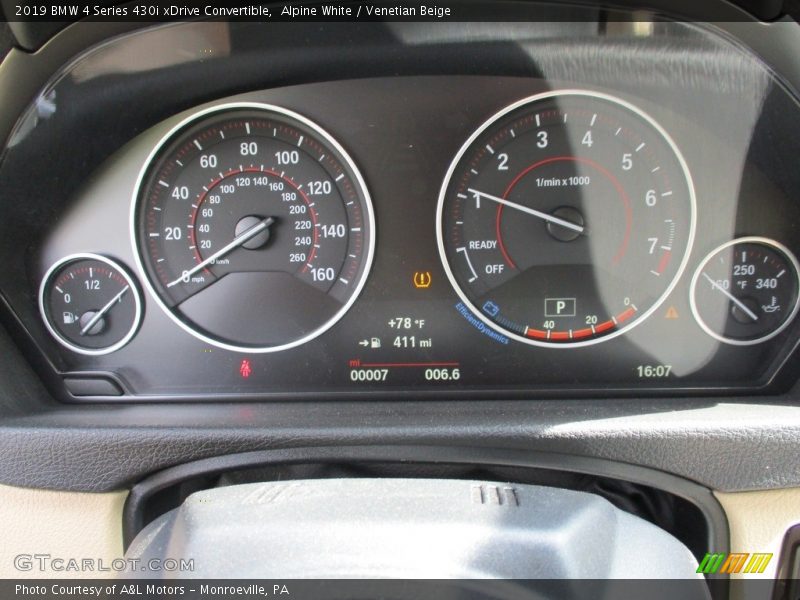 Alpine White / Venetian Beige 2019 BMW 4 Series 430i xDrive Convertible