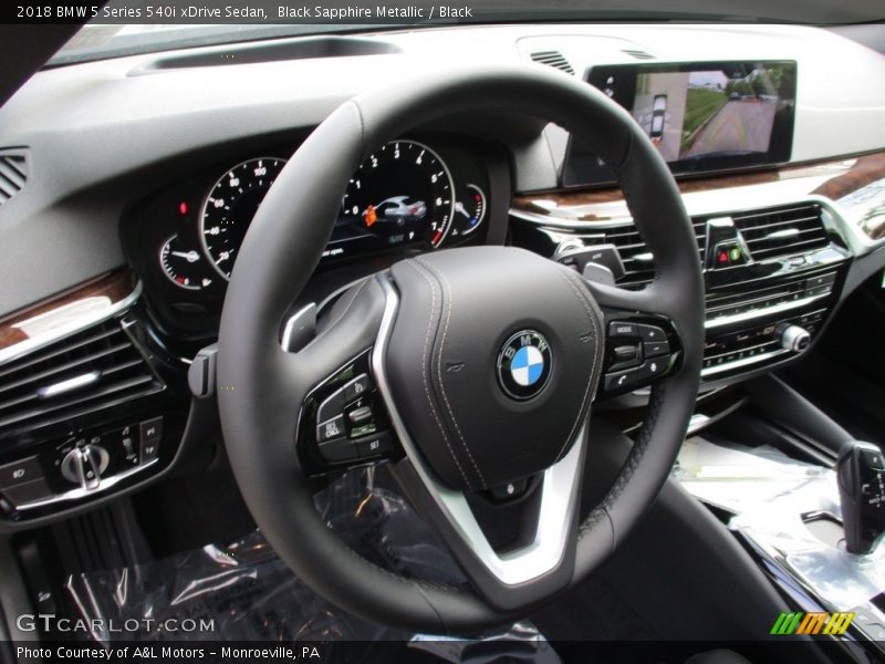Black Sapphire Metallic / Black 2018 BMW 5 Series 540i xDrive Sedan