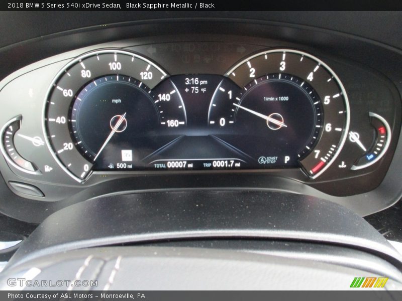 Black Sapphire Metallic / Black 2018 BMW 5 Series 540i xDrive Sedan