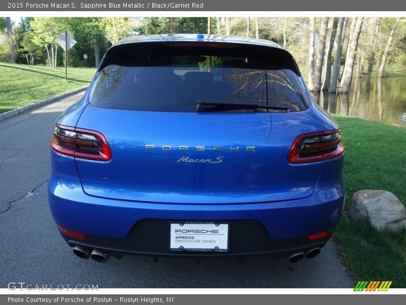 Sapphire Blue Metallic / Black/Garnet Red 2015 Porsche Macan S