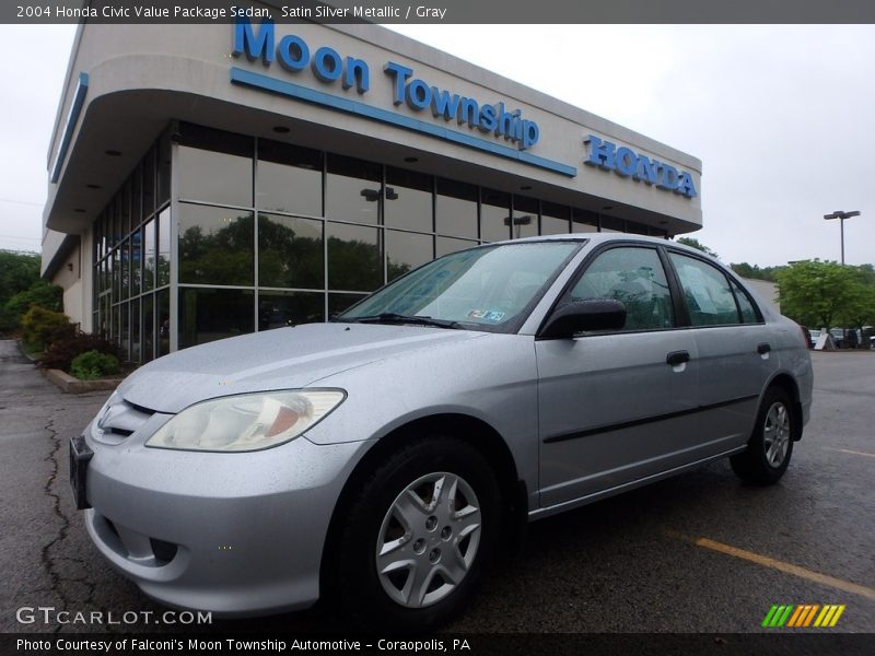 Satin Silver Metallic / Gray 2004 Honda Civic Value Package Sedan