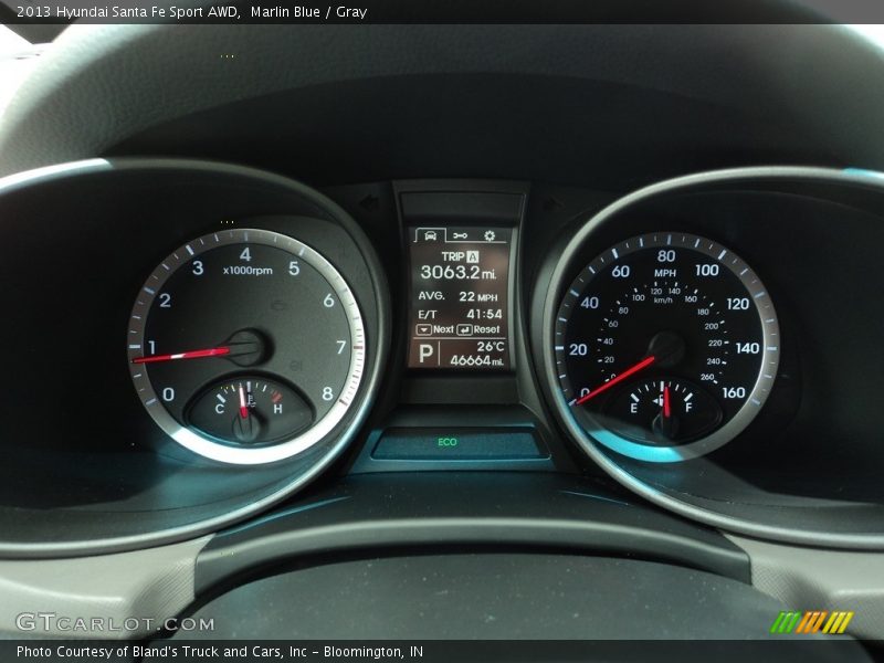 Marlin Blue / Gray 2013 Hyundai Santa Fe Sport AWD