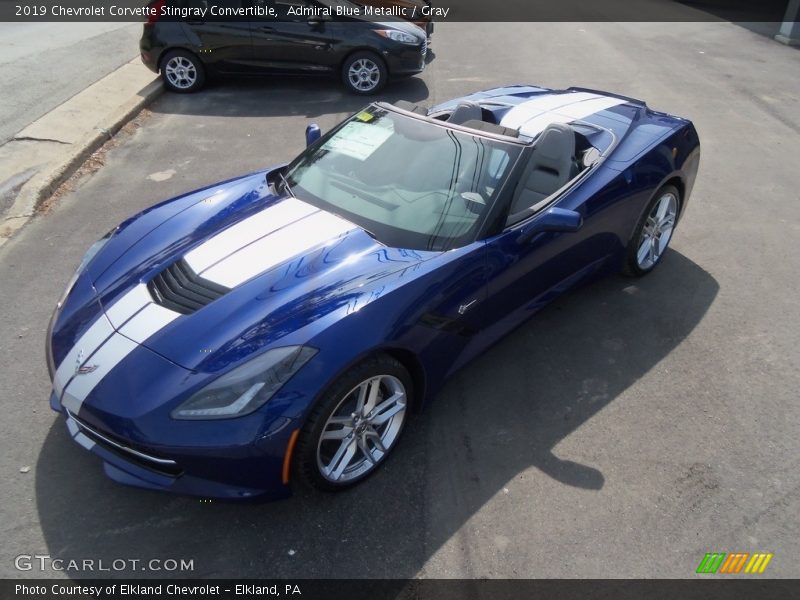 Admiral Blue Metallic / Gray 2019 Chevrolet Corvette Stingray Convertible